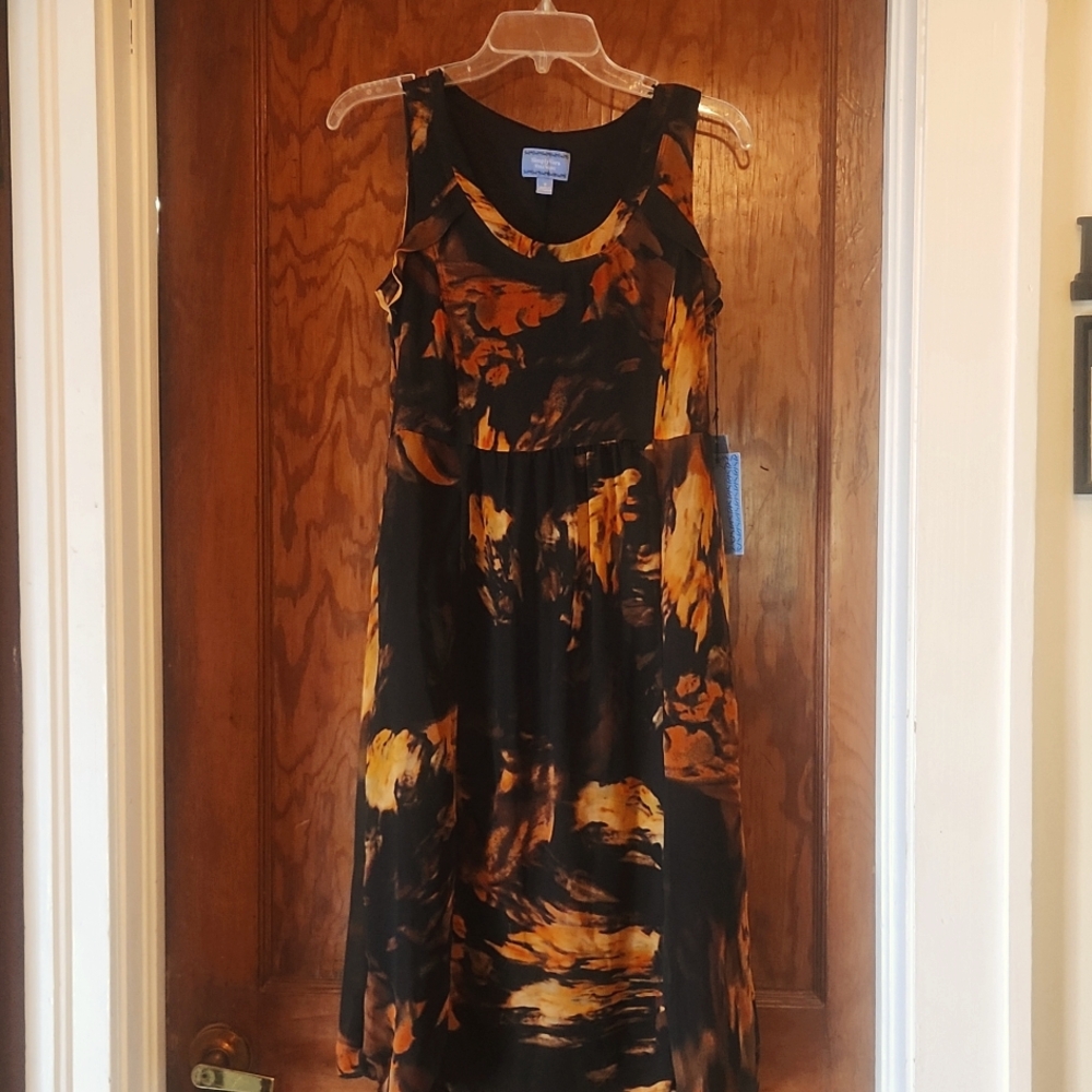 Size 8 Black and Golden Orange Vera Wang Dress
